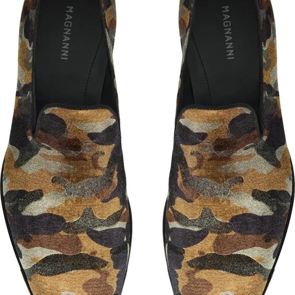 Magnanni Jareth Camo Velvet Loafer in Kaky/Black main image 5